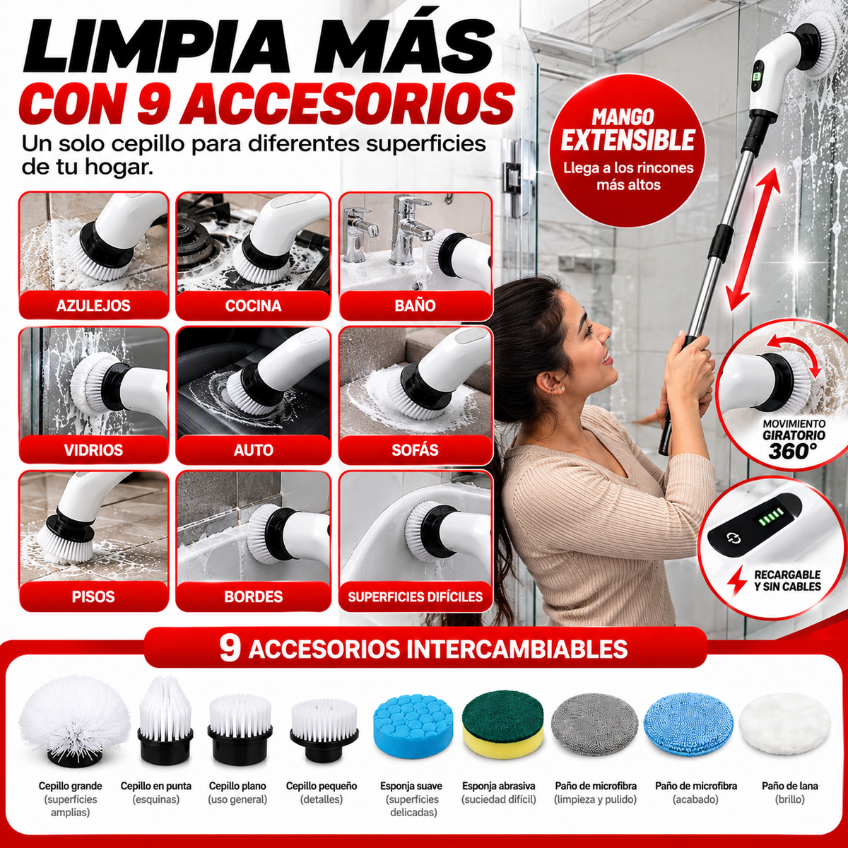 ¡Limpia los rincones difíciles sin tanto esfuerzo!